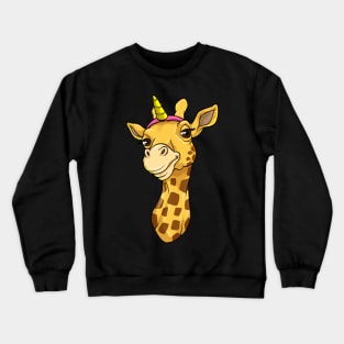 Giraffe as Unicorn Crewneck Sweatshirt